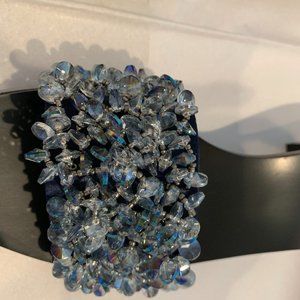 Tory Burch Navy & Crystal 45MM Slide, 7M New